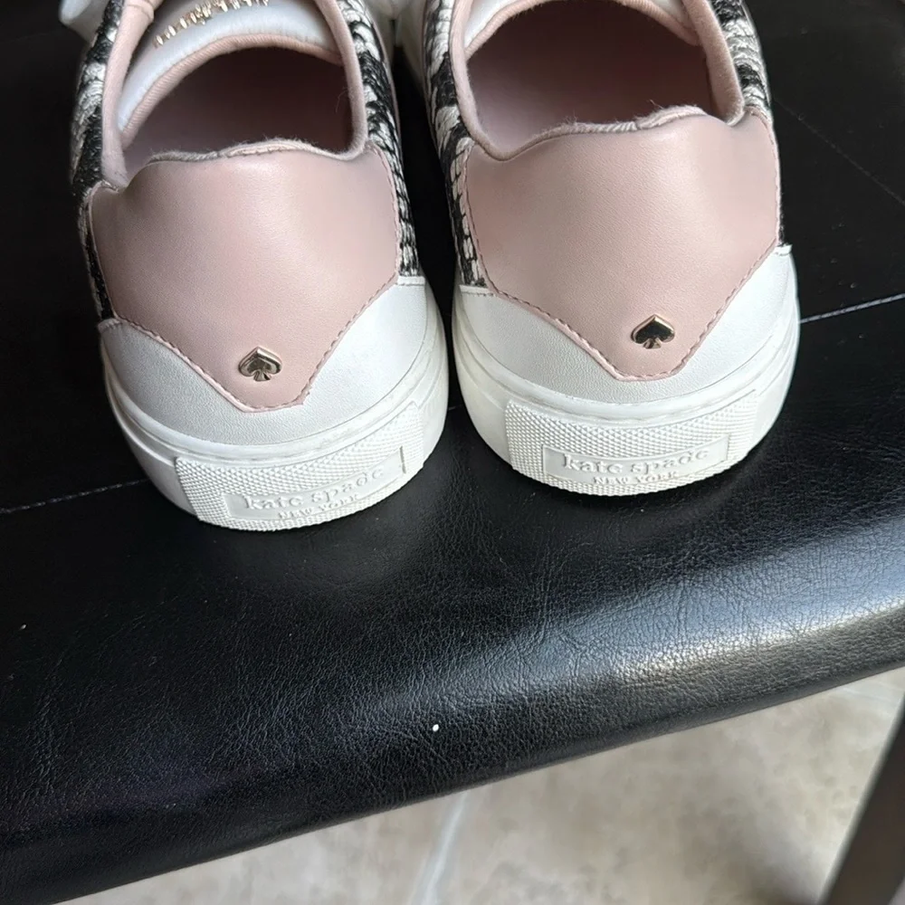 Kate Spade White and Pink Minimalist Sneakers